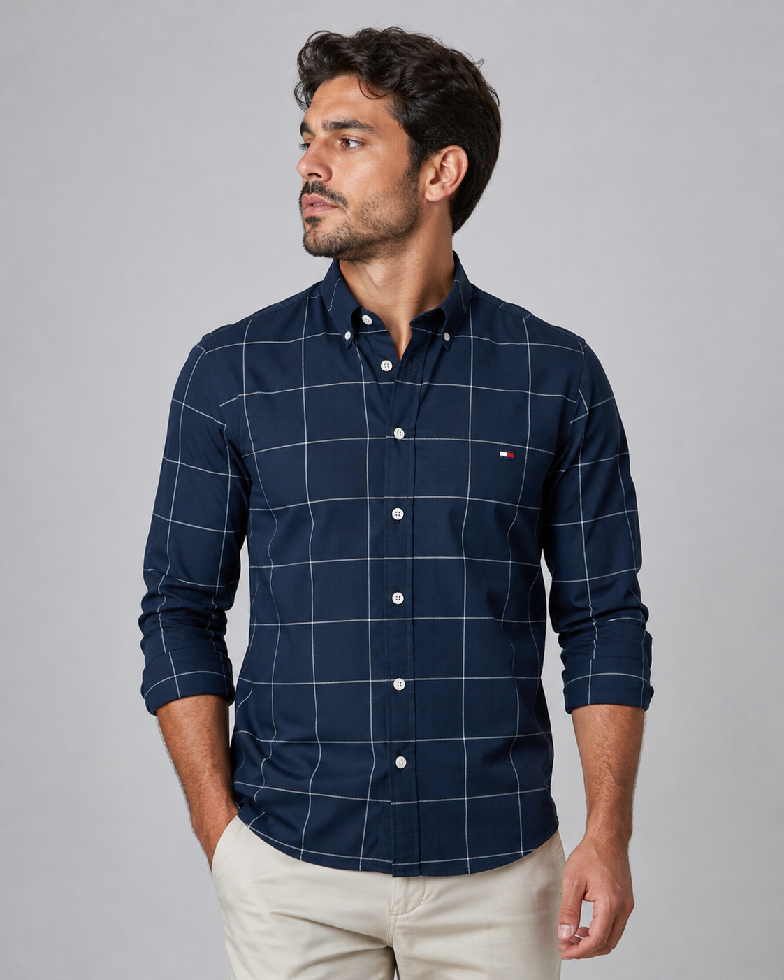 Camisa Oxford Xadrez Button-Down