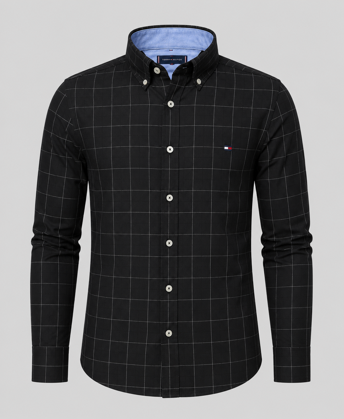 Camisa Tommy Hilfiger Xadrez Manga Longa