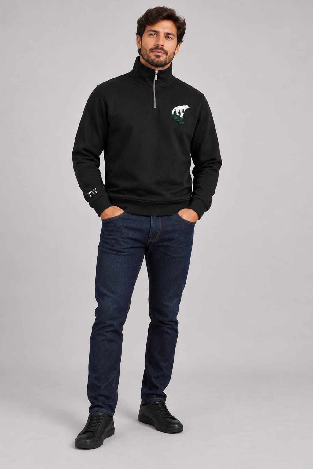 Blusão Masculino TW Leve para o Mundo – Gola Alta Half-Zip