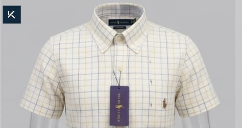 Camisa Polo Ralph Lauren xadrez manga curta