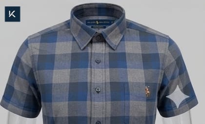 Camisa Polo Ralph Lauren xadrez manga curta