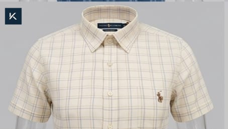 Camisa Polo Ralph Lauren xadrez manga curta