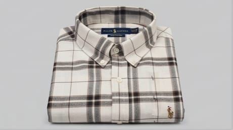 Camisa Polo Ralph Lauren xadrez manga curta