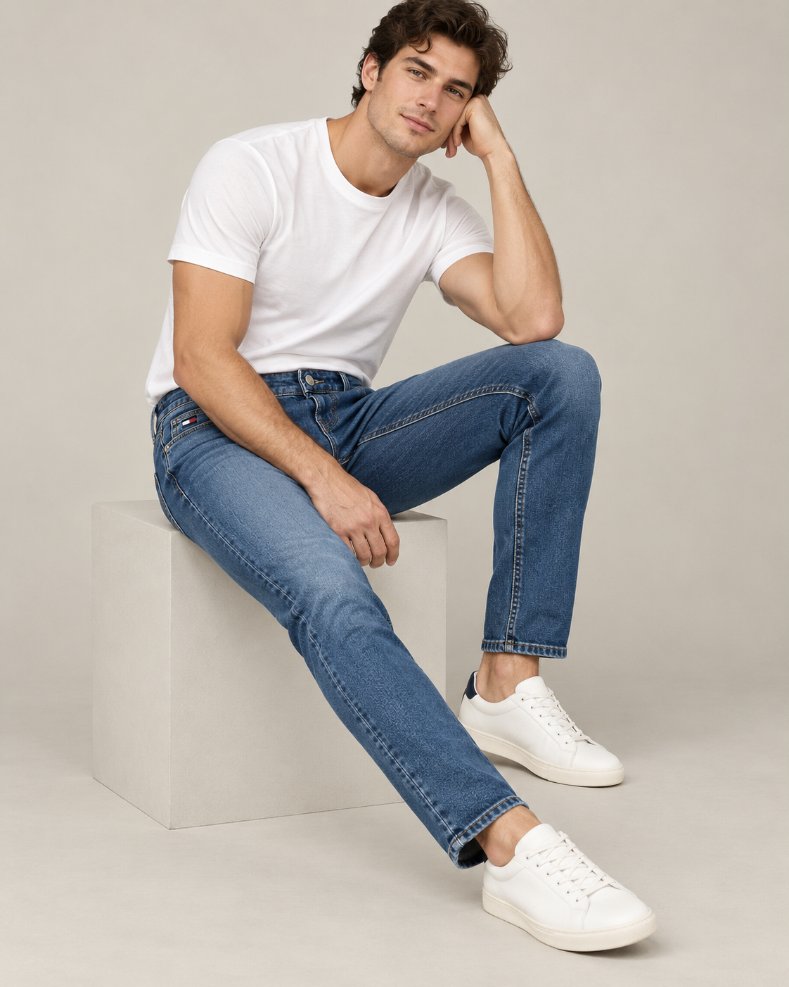 Calça Jeans Tommy Hilfiger Slim Fit Premium com Elastano