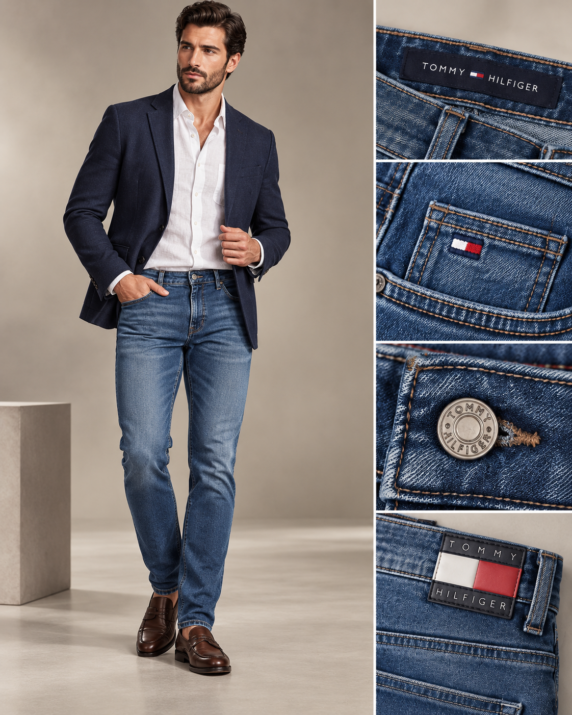 Calça Jeans Tommy Hilfiger Slim Fit Premium com Elastano