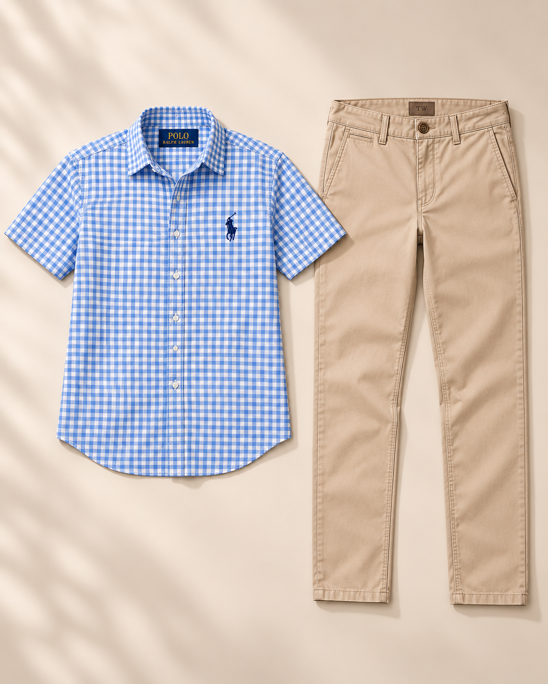 Kit Linha Luxo Premium – Camisa Polo Ralph Lauren Xadrez + Calça TW