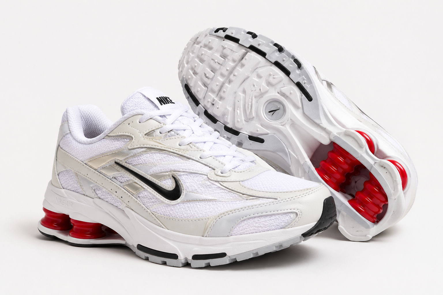Nk Shox R4 Branco/Preto/Vermelho