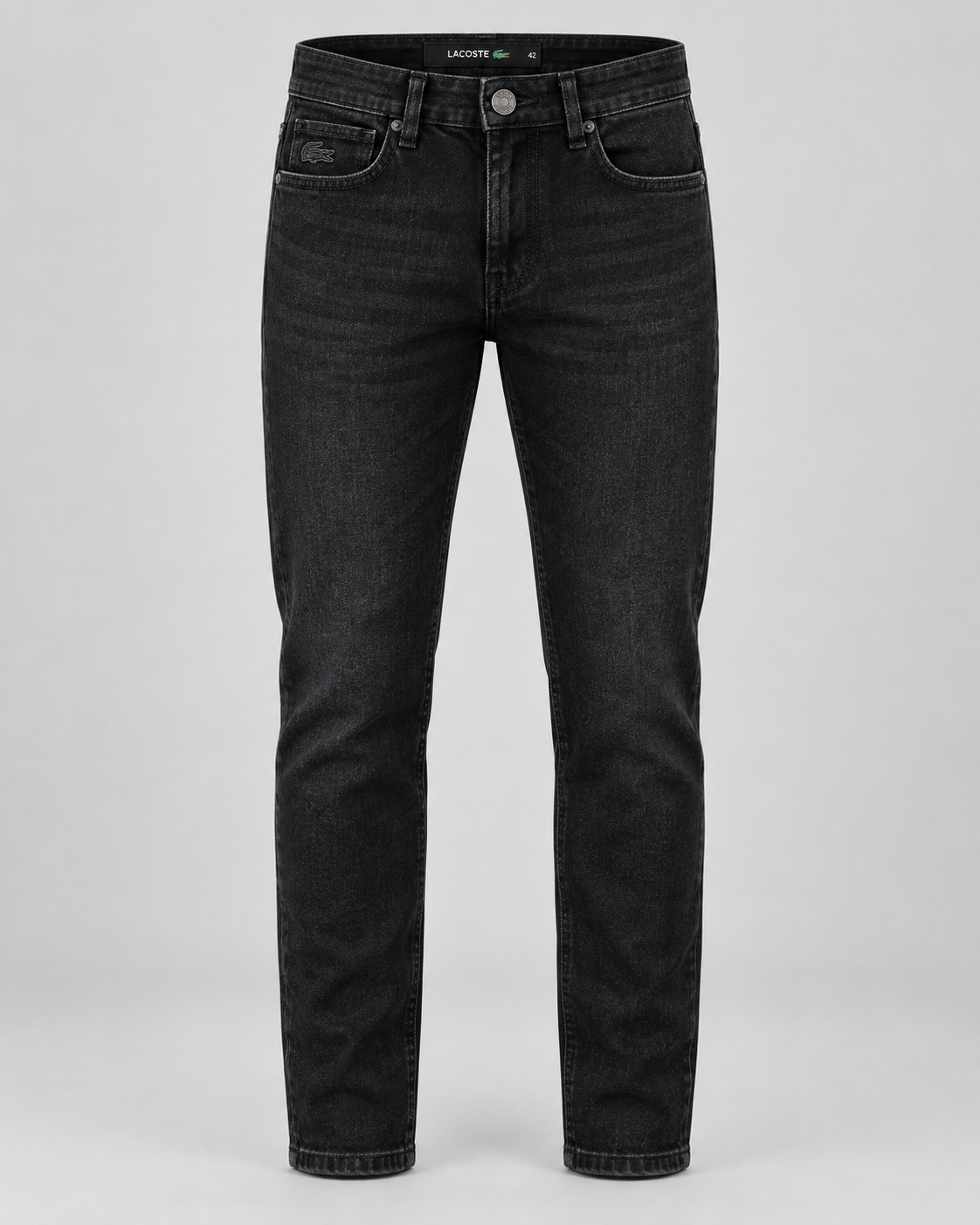 Calça Jeans Lacoste Slim Fit Premium Preta Estonada