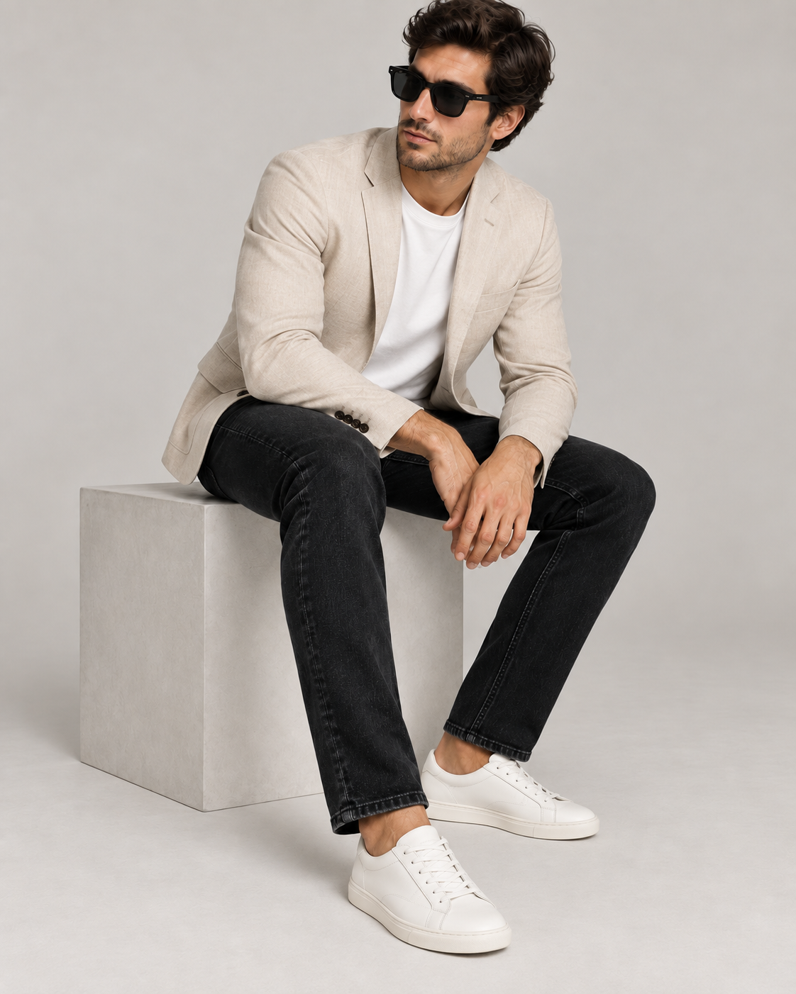 Calça Jeans Lacoste Slim Fit Premium Preta Estonada