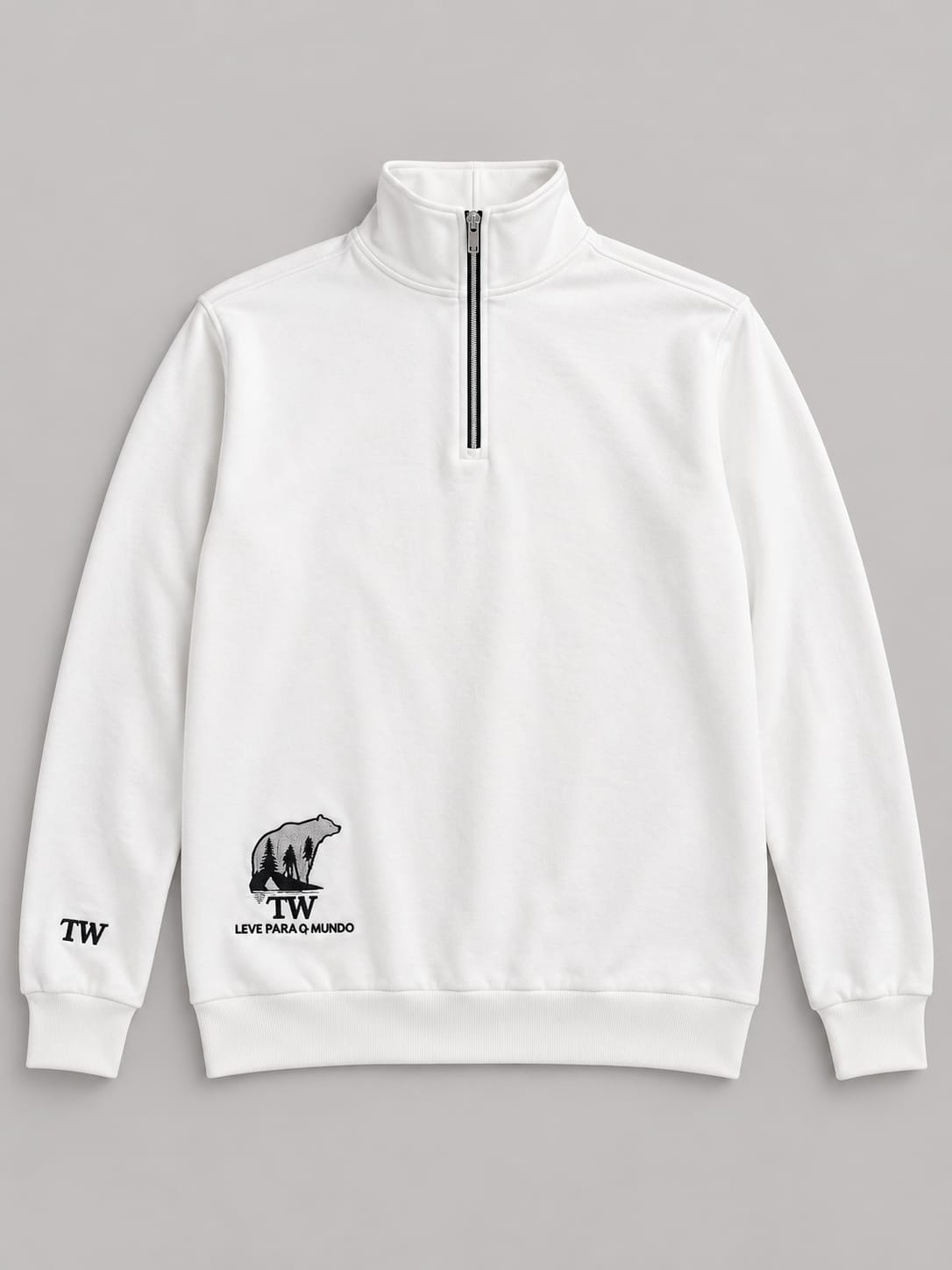 Blusão Masculino TW Leve para o Mundo – Gola Alta Half-Zip