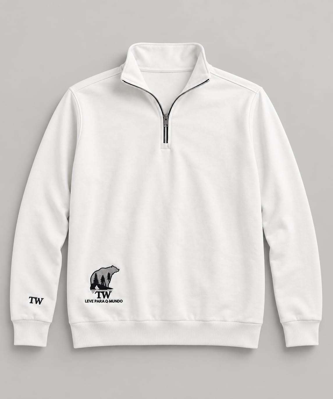Blusão Masculino TW Leve para o Mundo – Gola Alta Half-Zip