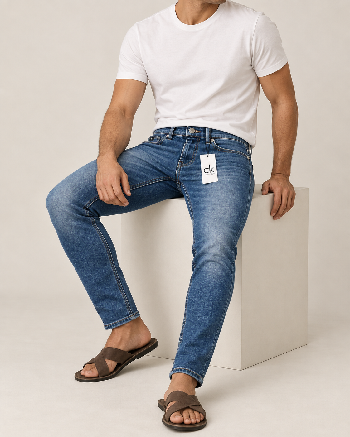 Calça Jeans Calvin Klein Slim Fit Premium com Elastano