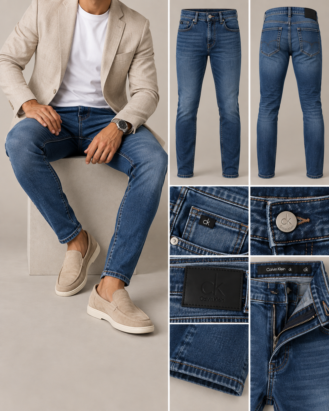 Calça Jeans Calvin Klein Slim Fit Premium com Elastano
