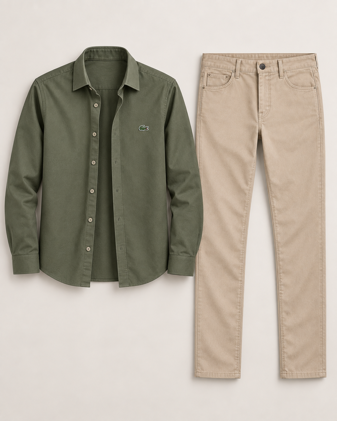 Kit Alfaiataria – Camisa Lacoste + Calça TW