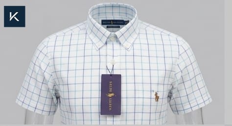 Camisa Polo Ralph Lauren xadrez manga curta