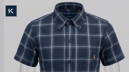 Camisa Polo Ralph Lauren xadrez manga curta