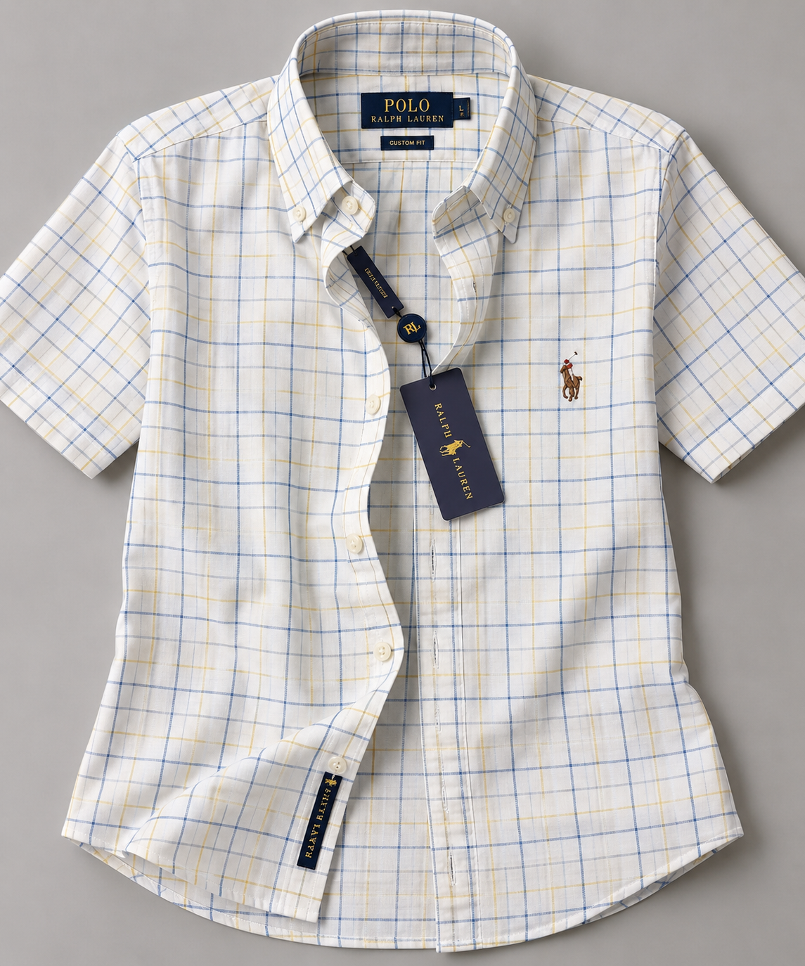 Camisa Polo Ralph Lauren Xadrez Manga Curta